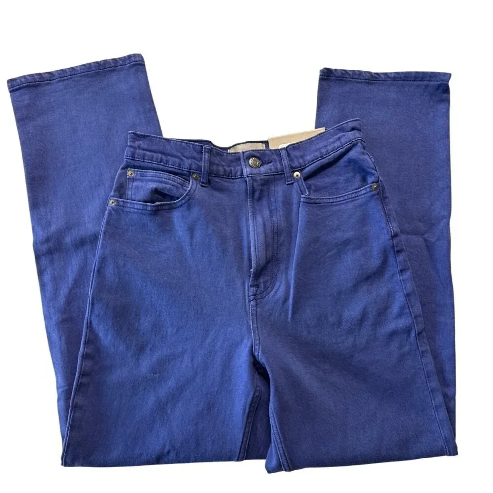 Everlane Way-High Jeans~Size 27 Tall~Blue Straight Leg High Rise Denim NWT L1 43